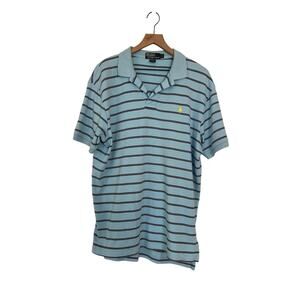 Polo Ralph Lauren Mens Blue Striped Short Sleeve Polo Size Large